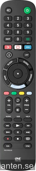 One For All URC4912 fjärrkontroll till Sony TV