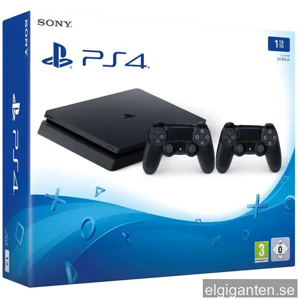 PlayStation 4 Slim 1 TB F Chassi svart 2x DualShock