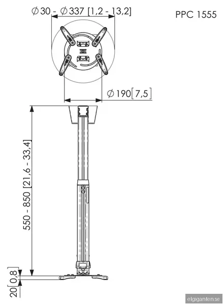 Vogels Pro PPC 1555 projektorfäste (silver)