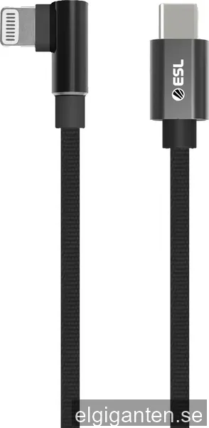 ESL USB-C till Lightning gamingkabel 2 m (svart)