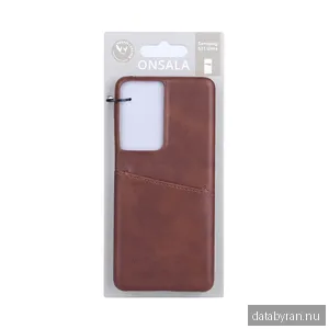ONSALA Mobile Cover Brown with Cardpocket Samsung S21 Ultra /S30 Ultra 5G