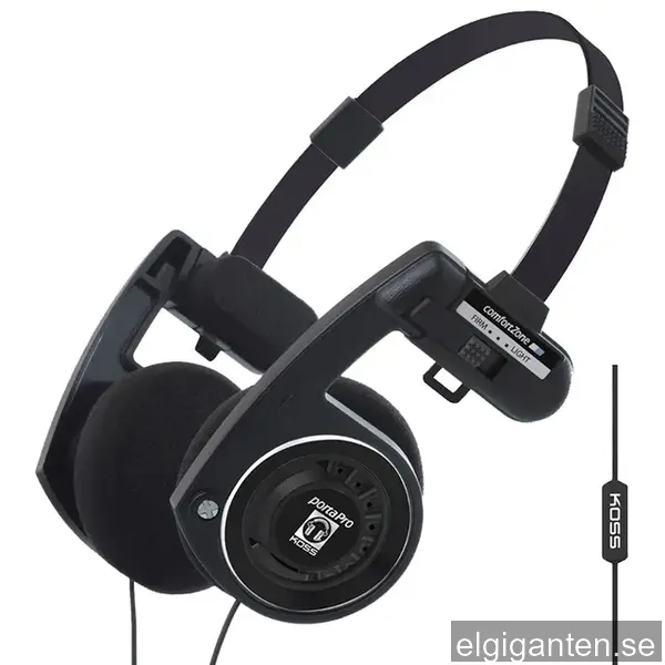 Koss PortaPro Remote hörlurar med mic on-ear (svart)