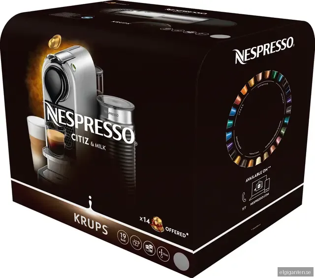 NESPRESSO® CitiZ And Milk kaffemaskin av Krups, Silver