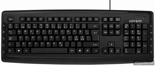 Advent Wired USB Tangentbord (svart)