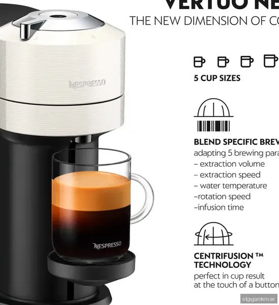 NESPRESSO® Vertuo Next kaffemaskin av DeLonghi, Vit