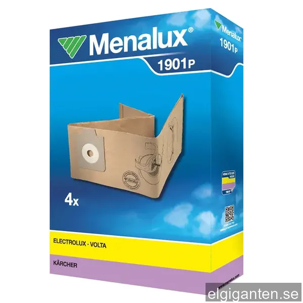 Menalux dammsugarpåsar 1901p för Electrolux/Lux/Nilfisk etc. (4 st)