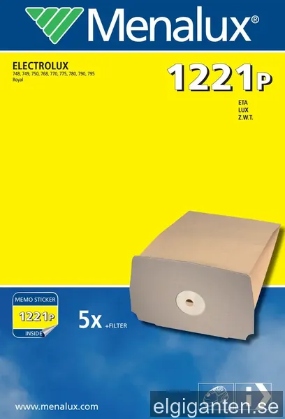 Menalux dammsugarpåsar 1221p för Electrolux/Eta/Lux/Z.W.T.(5 st)