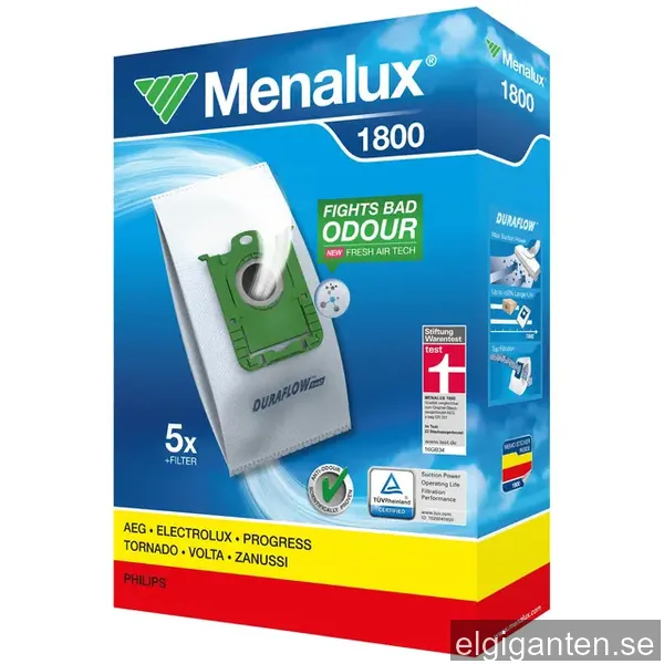 Menalux dammsugarpåsar 1800 för Electrolux/Philips