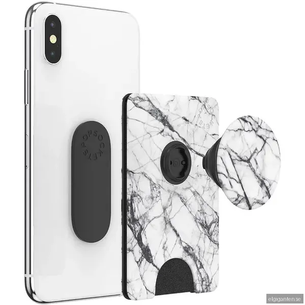 Popsockets PopWallet med löstagbart telefongrepp (Dove White Marble)