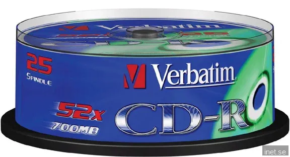 CD-R Verbatim 700MB 52x 25p, Spindel