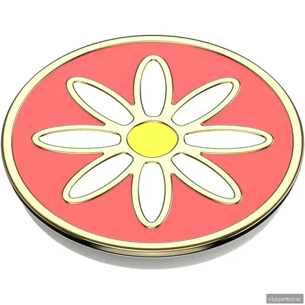 POPSOCKETS Enamel Quaint Daisy Coral Avtagbart Grip med Ställfunktion Premium