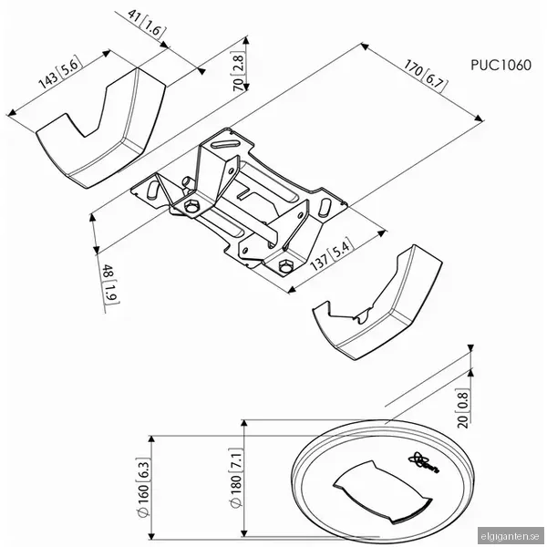 Vogels Pro PUC platt takplatta 1060