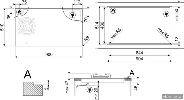 Smeg Serie Classic Induktion/Gashäll PM3953D (90cm)