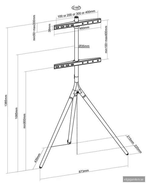 One For All universellt golvstativ TV (mörkbrun)
