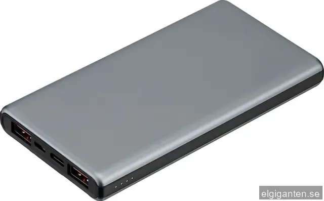 Sandstrøm 10,000mAh powerbank för strömförsörjning/snabbladdning (grå)