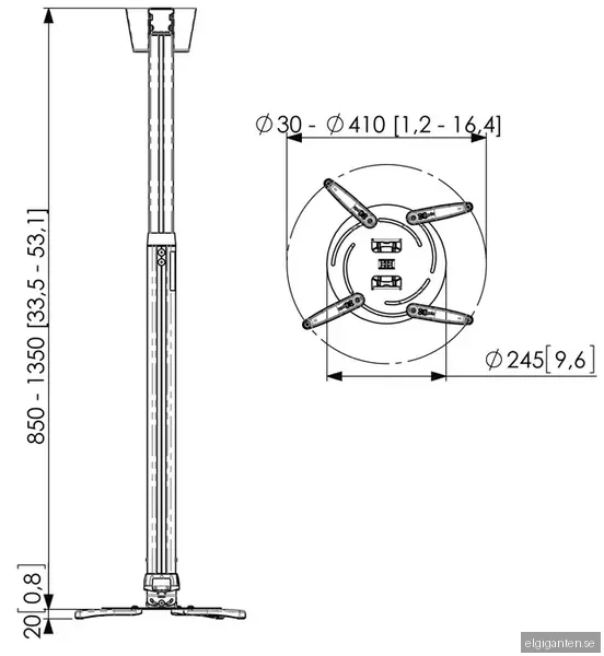 Vogels Pro PPC 2585 projektorfäste (silver)