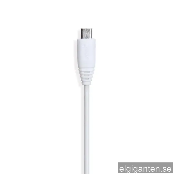 GEAR Laddkabel MicroUSB 0.3m Vit Rund Kabel