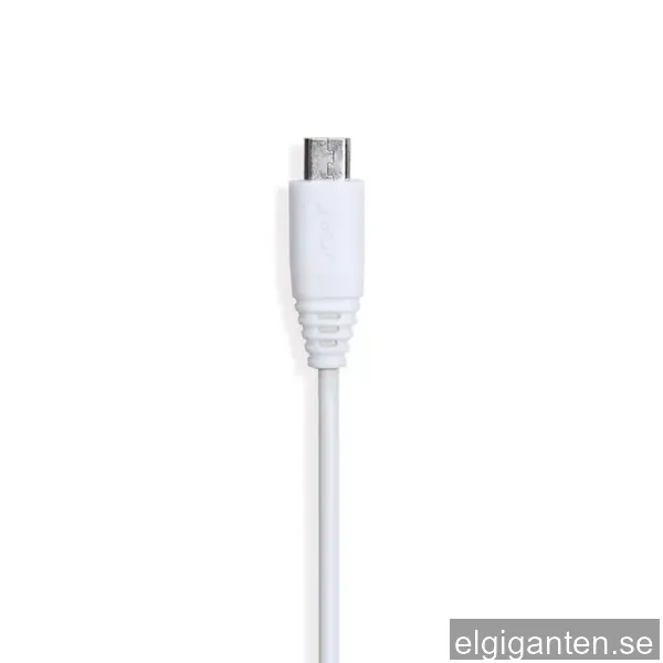 GEAR Laddkabel MicroUSB 1m Vit Rund Kabel