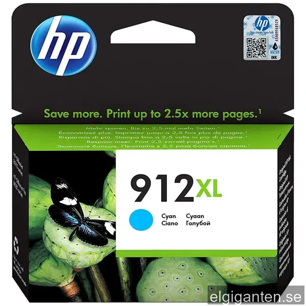 HP 912 XL högkapacitets bläckpatron (cyan)