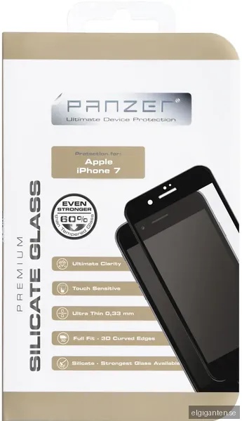 Panzer välvt skärmskydd iPhone 6/7/8/SE Gen. 2 (svart)