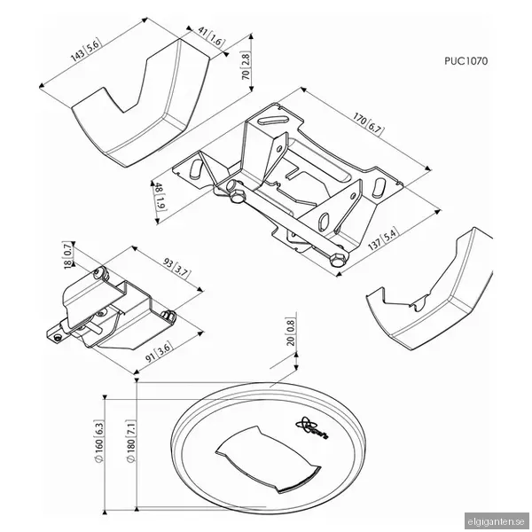 Vogels Pro PUC 1070 takfäste för platta och lutande tak B