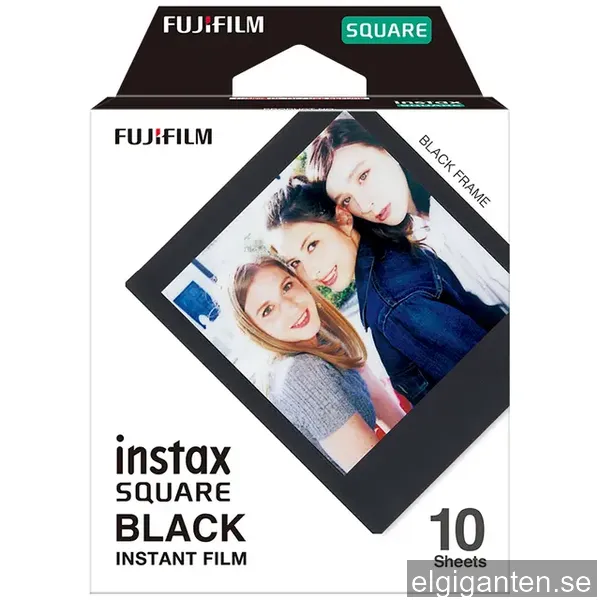 Fujifilm Instax Square fotopapper - svart ram (10 st)