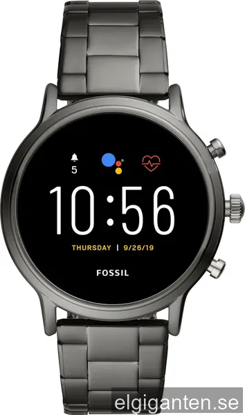 Fossil Carlyle HR Gen. 5 smartwatch 44 mm rostfritt stål (rökfärgad)