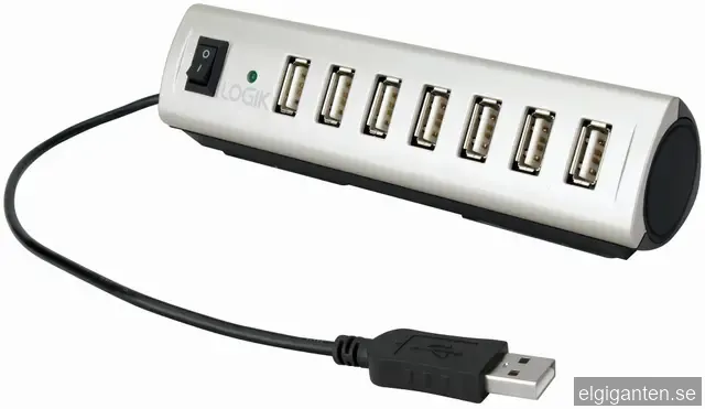 Logik USB Hub med 7 portar (USB 2.0)