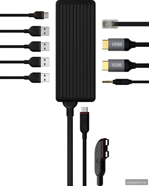 Unisynk 10 Port Dual Screen Hub adapter för Mac (svart)