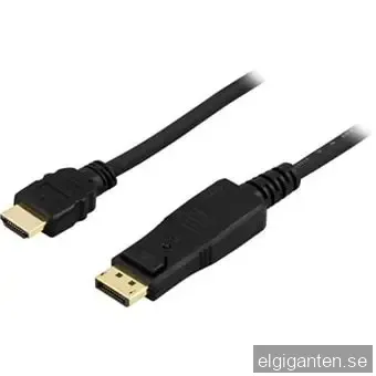DisplayPort till HDMI-kabel, 4K@30Hz, 1 meter - Svart