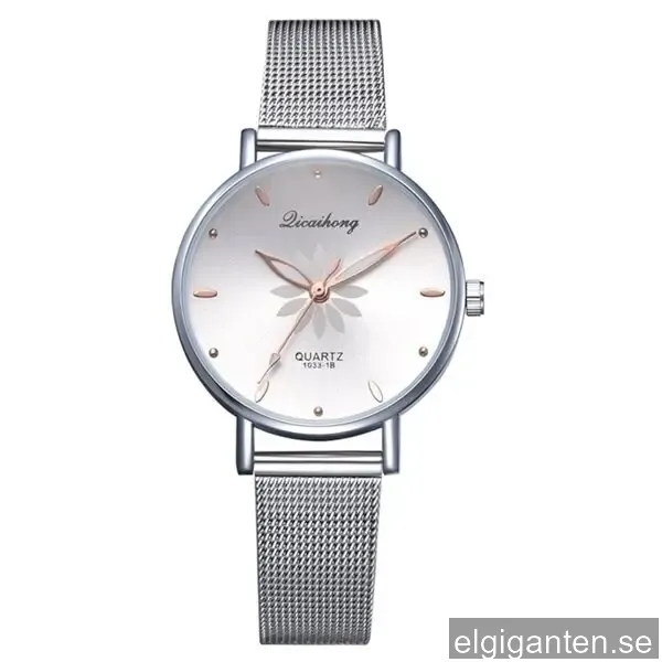 Damklocka med metallband och tidlös design