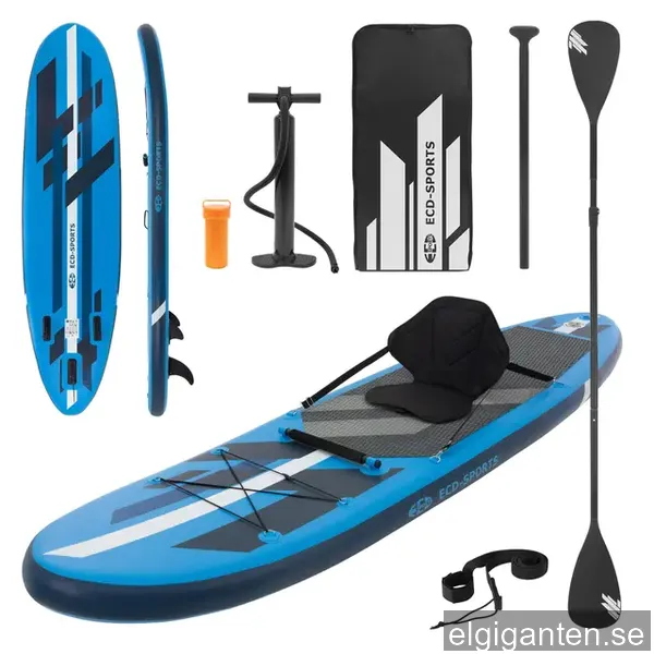 Uppblåsbar stand up paddle board med kajaksäte 320x82x15 cm blå