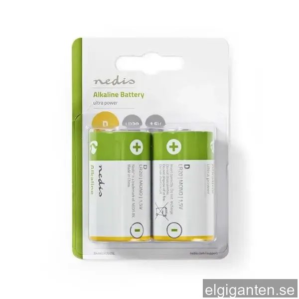 Nedis BAAKLR202BL battery - 2 x D - Alkaline