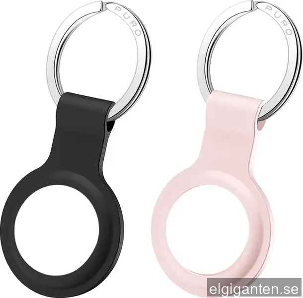 Puro Icon silikonhållare med nyckelring 2 st (svart/rosé)