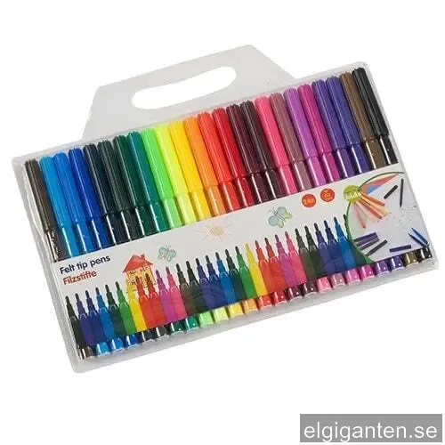 Tuschpennor 24-pack i alla regnbågens färger