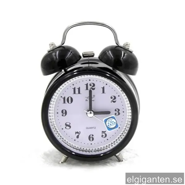 Klassisk väckarklocka med belysning och supertyst mekanism