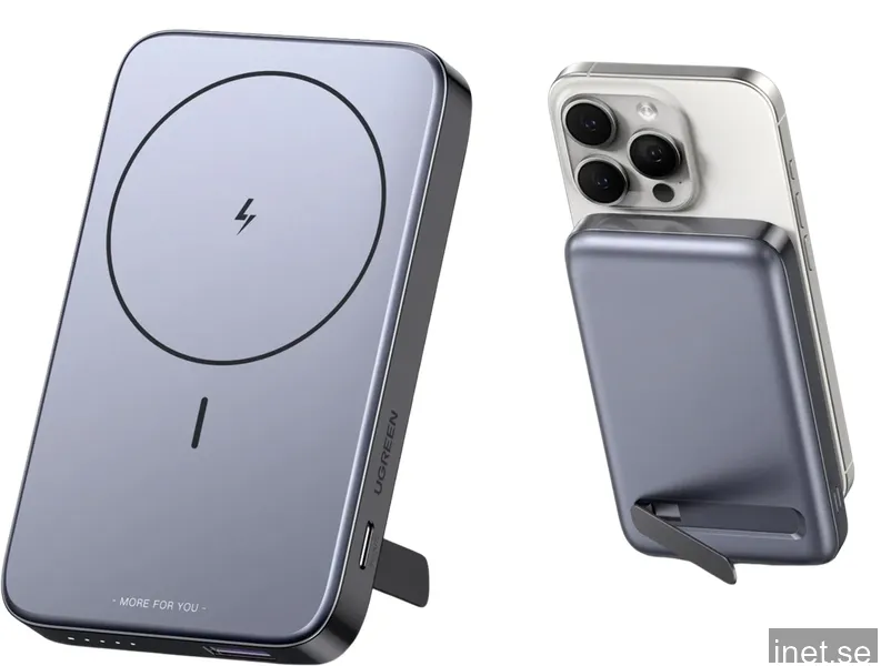 UGREEN Foldable Kickstand Magnetic Battery PowerBank - Grey - 10000 mAh