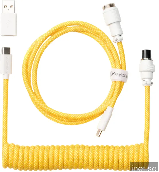 Keychron Coiled Aviator USB-C Cable Straight - Yellow - Uppgradera tillbehör - Gul