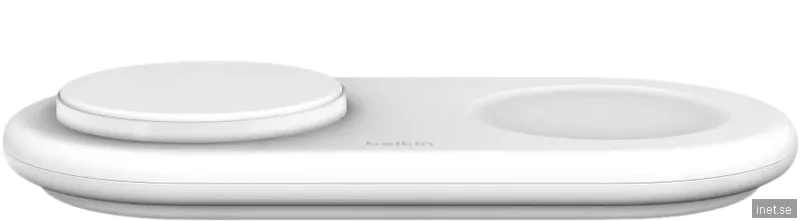 Belkin BoostCharge Pro 2in1 Magnetic Qi2 trådlös laddare (vit)