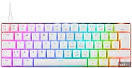 DELTACO Gaming Tangentbord WK90 60% Vit Linear Pink