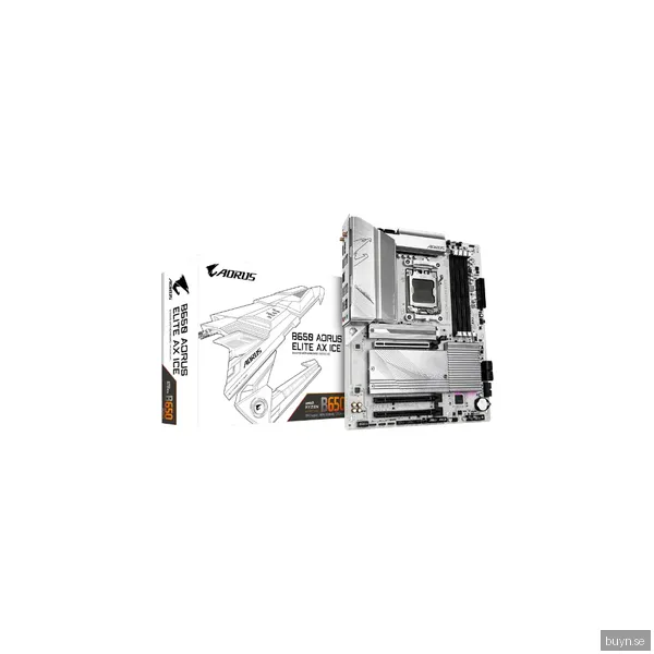 GIGABYTE B650 AORUS ELITE AX ICE Moderkort - AMD B650 - AMD AM5 socket - DDR5 RAM - ATX