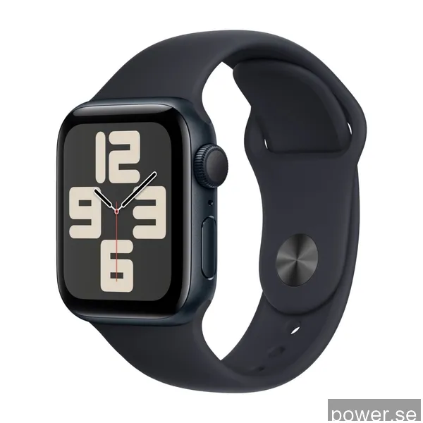 Apple Watch SE GPS 40 mm, Midnatt aluminiumboett med, Midnatt sportband - S/M
