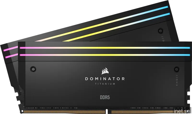 32 GB (2x16GB) DDR5-6600 Corsair Dominator Titanium RGB CL32, Intel XMP - Svart