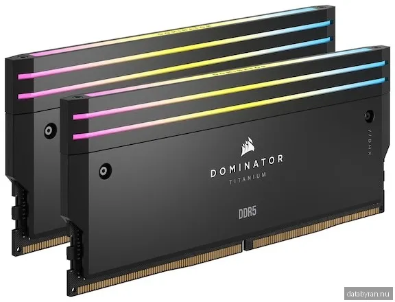 64 GB (2x32GB) DDR5-6600 Corsair Dominator Titanium RGB CL32, Intel XMP - Svart