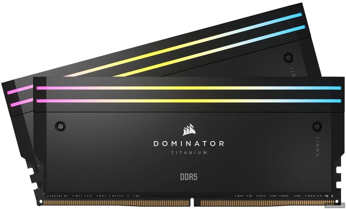 96 GB (2x48GB) DDR5-6600 Corsair Dominator Titanium RGB CL32, Intel XMP - Svart