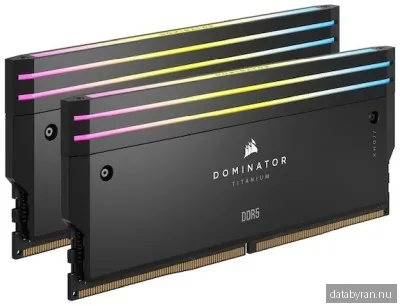 32 GB (2x16GB) DDR5-7200 Corsair Dominator Titanium RGB CL34, Intel XMP - Svart