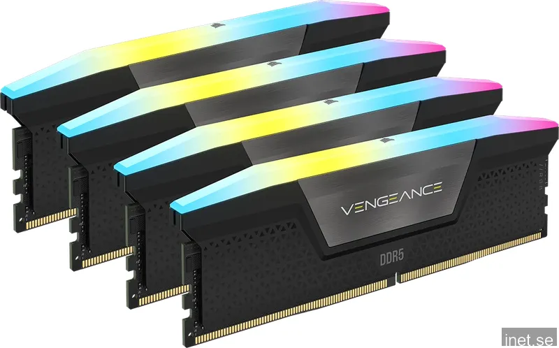 192 GB (4x48GB) DDR5-5200 Corsair Vengeance RGB CL38, XMP - Svart