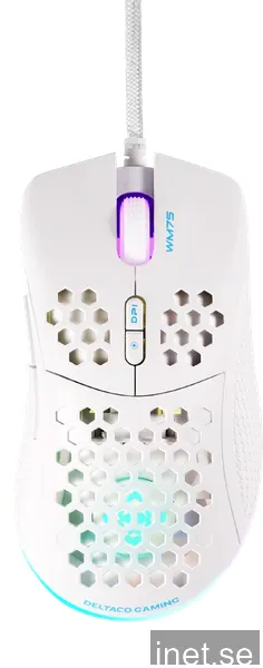 Deltaco Gaming WM75 Ultralätt RGB Gamingmus - Vit