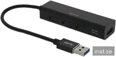 DELTACO USB 3.1 Mini Hubb USB-A ha -> 4xUSBA, svart