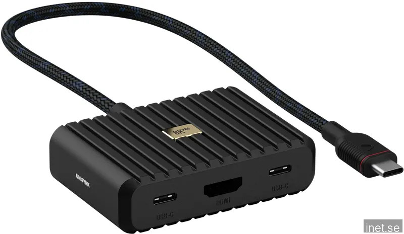 Unisynk 5-portars 8K 100W USB-C hubb (svart)